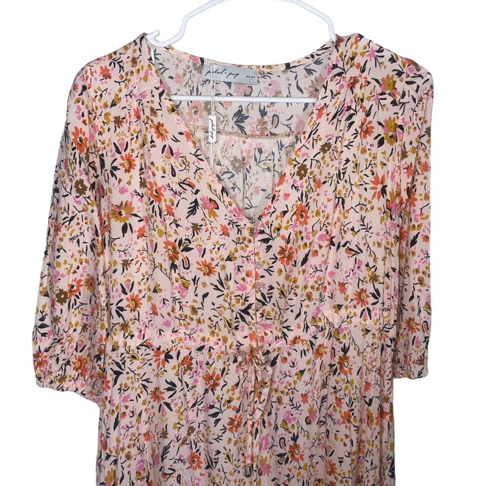 Petal & Pup Pink Floral Midi Dress - Picture 6 of 12